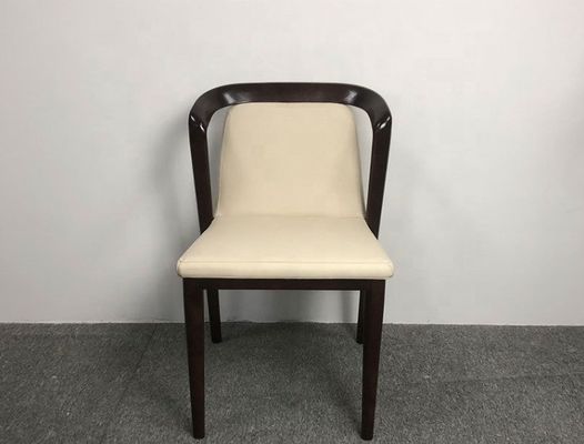 Chaise à manger de restaurant Cadre en bois en cendres solides fauteuils rembourrés en bois pour le luxe moderne