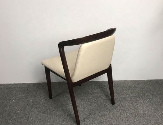 Chaise à manger de restaurant Cadre en bois en cendres solides fauteuils rembourrés en bois pour le luxe moderne