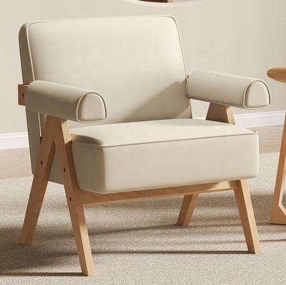 Meubles de salon contemporains cadre en bois massif en tissu en cuir fauteuil de canapé en bois unique en option W70*D70*H80CM