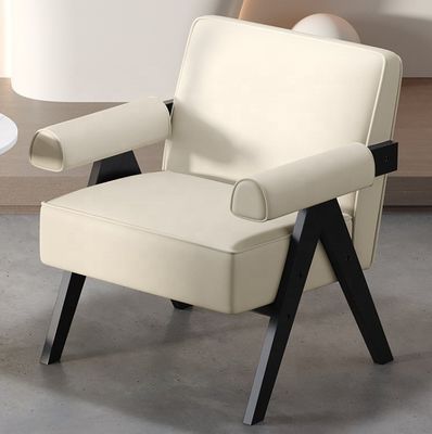 Meubles de salon contemporains cadre en bois massif en tissu en cuir fauteuil de canapé en bois unique en option W70*D70*H80CM