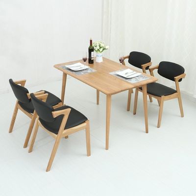 Chaise nordique de couleur naturelle chaise de salle à manger en bois massif moderne pour restaurant