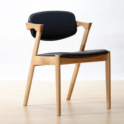 Chaise nordique de couleur naturelle chaise de salle à manger en bois massif moderne pour restaurant