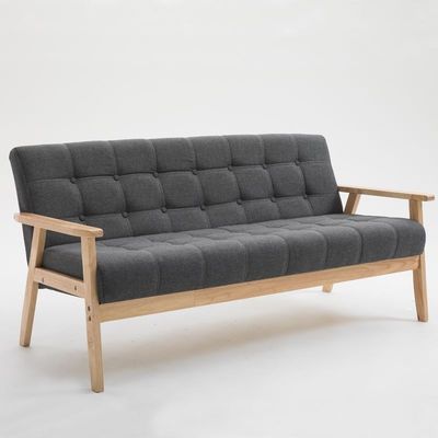 Chaise à chaise douce pour appartement salon et hôtel Sofa en bois massif en tissu en bois Chaise avec design moderne