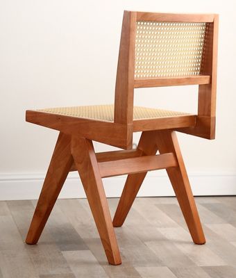 Assise souple en bois en caoutchouc Design moderne Chaise de salle à manger en rotin en bois pour salon et hôtel