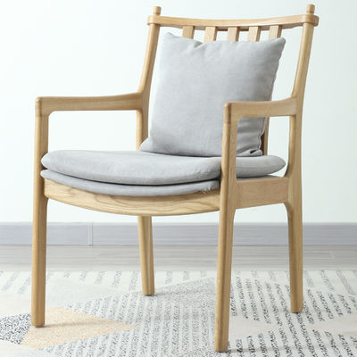 Chaise d'appui-bras en bois chaise à manger en bois rembourrée avec rembourrage en vrac