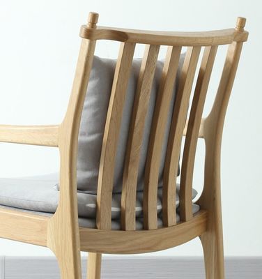 Chaise d'appui-bras en bois chaise à manger en bois rembourrée avec rembourrage en vrac