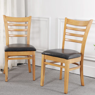 Chaises de salle à manger en bois naturel sans bras brun/noix W39*D42*H75CM pour hôtel et restaurant de style nordique