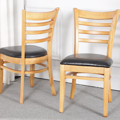 Chaises de salle à manger en bois naturel sans bras brun/noix W39*D42*H75CM pour hôtel et restaurant de style nordique