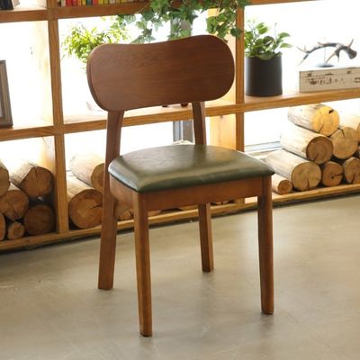 Hôtel Restaurant Armless Nordique Chaise de salle à manger en bois avec cadre en bois de caoutchouc