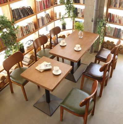 Hôtel Restaurant Armless Nordique Chaise de salle à manger en bois avec cadre en bois de caoutchouc