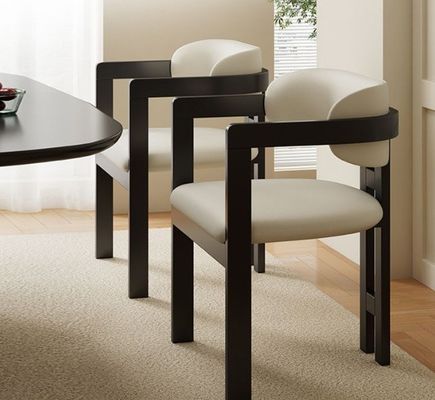 Chaise de salon Chaises en bois Moderne modèle de conception Siège souple velours laine d'agneau Salle à manger pour l'emballage du courrier