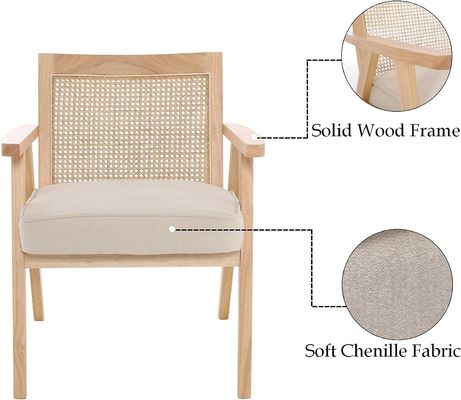 Chaises en bois pour le salon et l' hôtel Design moderne Siège souple Siège de salle à manger en bois massif en rotin