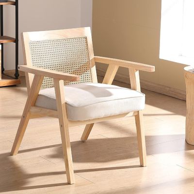 Chaises en bois pour le salon et l' hôtel Design moderne Siège souple Siège de salle à manger en bois massif en rotin