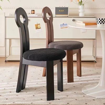 Meubles d'hôtel Restaurant Confortable Chaise à manger en bois massif avec coussin en tissu W40*D47*H90CM