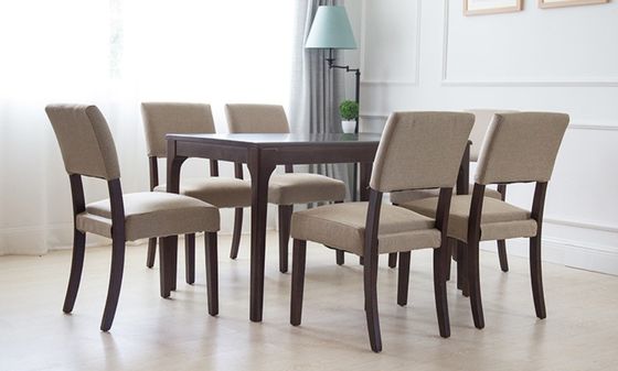Chaise de salle à manger en bois massif en tissu tapissé de couleur parfaite pour l'aménagement d'un hôtel/salle à manger/restaurant
