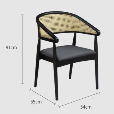 Chaise en rotin de bois moderne pour le salon et abordable dans le style de conception
