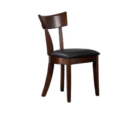 Taille personnalisée Chaise de restaurant Cadre en bois cuir souple coussin épais siège salle à manger Chaise pour meubles de maison