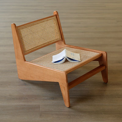 Chaise de loisirs de style nordique en bois en caoutchouc pour salon Chaise de salon en bois