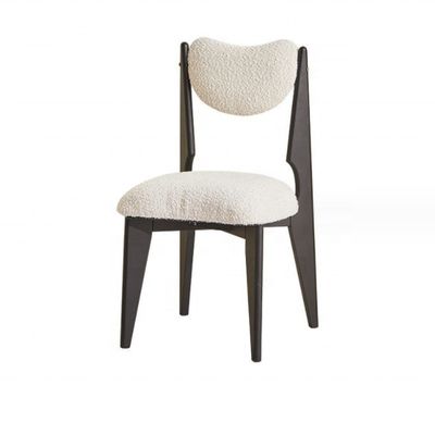 Chambre à coucher de style Morden Chaise à manger en bois avec couleur personnalisée et jambes noires en velours blanc