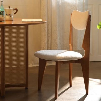 Chambre à coucher de style Morden Chaise à manger en bois avec couleur personnalisée et jambes noires en velours blanc