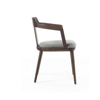 Chaise de salle à manger en bois massif avec coussin de siège et fauteuil de couleur noix de design moderne