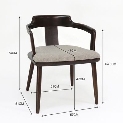 Chaise de salle à manger en bois massif avec coussin de siège et fauteuil de couleur noix de design moderne