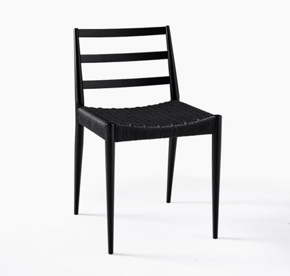 Cadre en bois massif Conception personnalisée Hôtel Vintage Chaise à manger en cordon tissé pour les événements