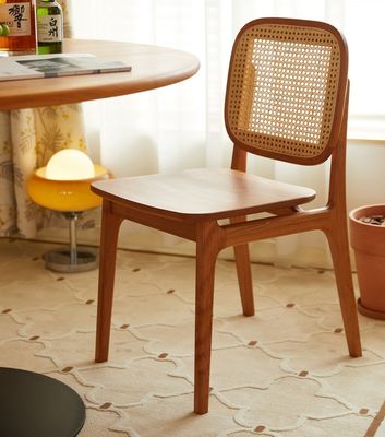 Accueil Meubles modernes tissés en rotin naturel Chaise à manger en bois massif pour hôtel et restaurant