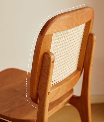 Accueil Meubles modernes tissés en rotin naturel Chaise à manger en bois massif pour hôtel et restaurant