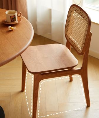 Accueil Meubles modernes tissés en rotin naturel Chaise à manger en bois massif pour hôtel et restaurant