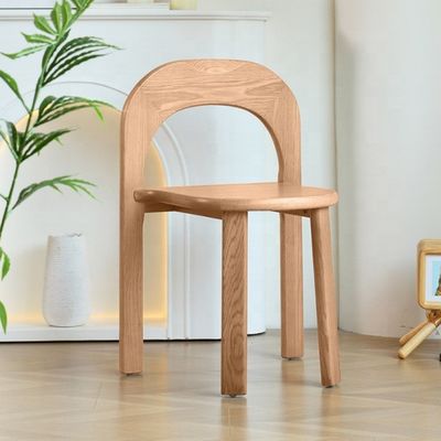 Chaise de salle à manger à jambe en bois noir massif avec dossier en forme de U et chaise élévatrice de style classique