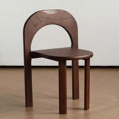 Chaise de salle à manger à jambe en bois noir massif avec dossier en forme de U et chaise élévatrice de style classique