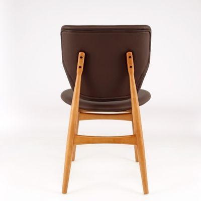 Meubles de salle à manger modernes Chaise en bois en cuir rembourrée dans un design traditionnel et une couleur personnalisée