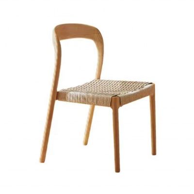 Chaise de bureau avec chaise de salle à manger de style traditionnel avec siège tissé à la corde et bois massif