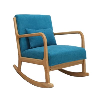 Cadre en bois massif de milieu de siècle, canapé à bascule en tissu de velours moderne, chaise pour salon de luxe