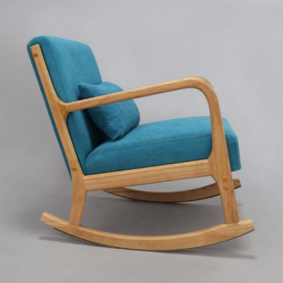 Cadre en bois massif de milieu de siècle, canapé à bascule en tissu de velours moderne, chaise pour salon de luxe