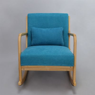 Cadre en bois massif de milieu de siècle, canapé à bascule en tissu de velours moderne, chaise pour salon de luxe