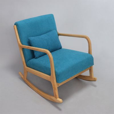 Cadre en bois massif de milieu de siècle, canapé à bascule en tissu de velours moderne, chaise pour salon de luxe
