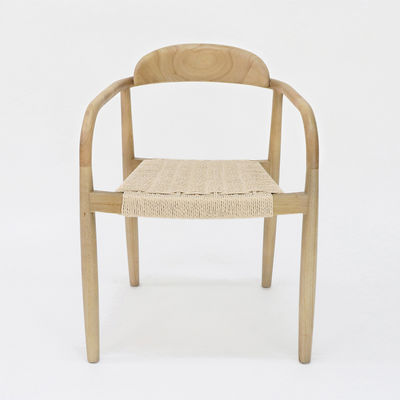 W55*D54*H76CM Meubles de maison de design moderne Chaise à manger en bois massif tissée à la main