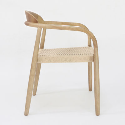 W55*D54*H76CM Meubles de maison de design moderne Chaise à manger en bois massif tissée à la main