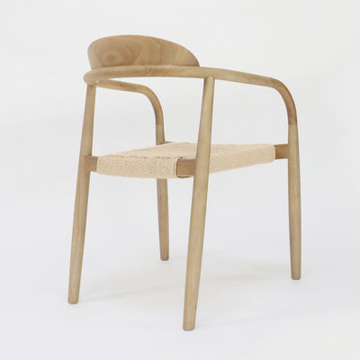 W55*D54*H76CM Meubles de maison de design moderne Chaise à manger en bois massif tissée à la main