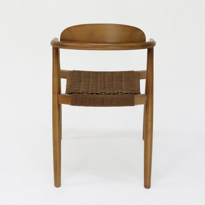W55*D54*H76CM Meubles de maison de design moderne Chaise à manger en bois massif tissée à la main