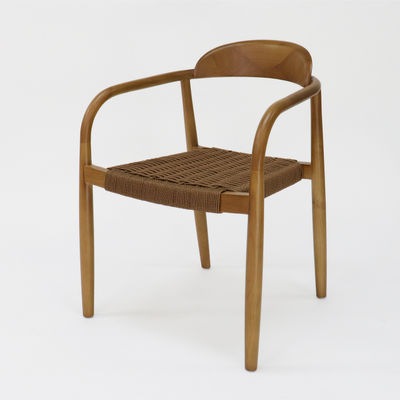 W55*D54*H76CM Meubles de maison de design moderne Chaise à manger en bois massif tissée à la main