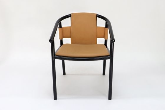 Style de design moderne Cadre en bois Monture marron Monture en cuir Meubles de salle à manger Lounge de loisirs Accent Chaises à bras