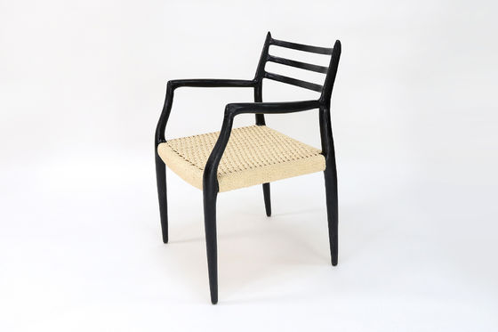 Chaise à bras en bois de style japonais en papier tissé chaise à manger en corde de style industriel japonais nordique pour les meubles de maison