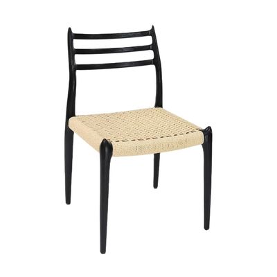 Chaise en bois massif sans bras Comfort Salle à manger Salle de séjour Chaise en corde Meubles sans pliage