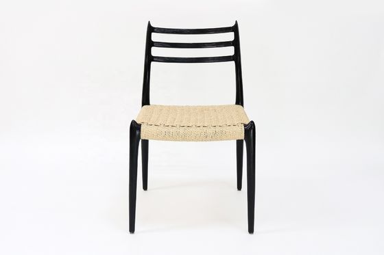 Chaise en bois massif sans bras Comfort Salle à manger Salle de séjour Chaise en corde Meubles sans pliage