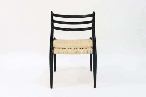 Chaise en bois massif sans bras Comfort Salle à manger Salle de séjour Chaise en corde Meubles sans pliage