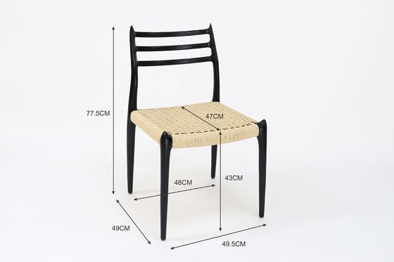 Chaise en bois massif sans bras Comfort Salle à manger Salle de séjour Chaise en corde Meubles sans pliage