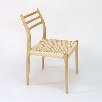 Chaise à cordes en bois massif pour salle à manger et meubles de salon